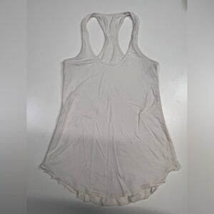 Lululemon Racerback Tank Top with ruffle outline Color: White Women’s Size Small